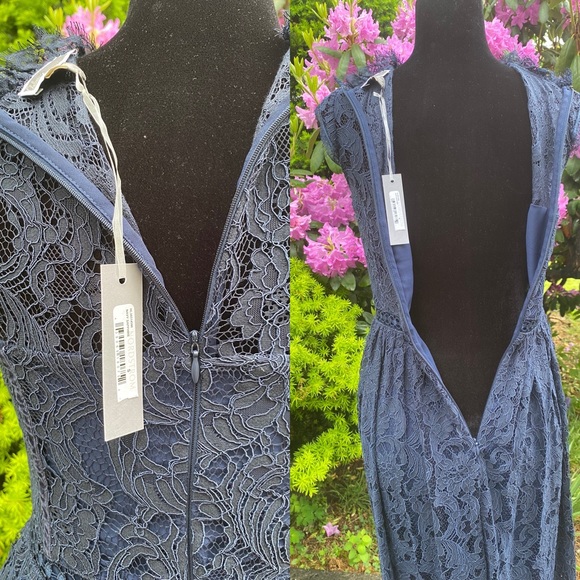 Chelsea28 Navy Blue Lace Midi Dress Small NWT - Picture 14 of 16